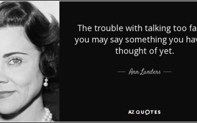 Less haste, more speech!